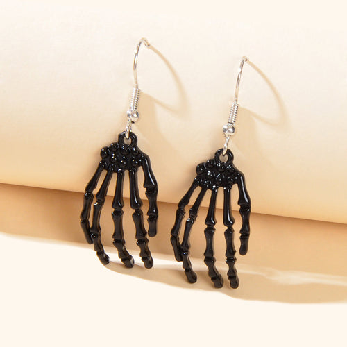 Punk Style Gothic Halloween Black Hand Skeleton Bone Men Women Dangle